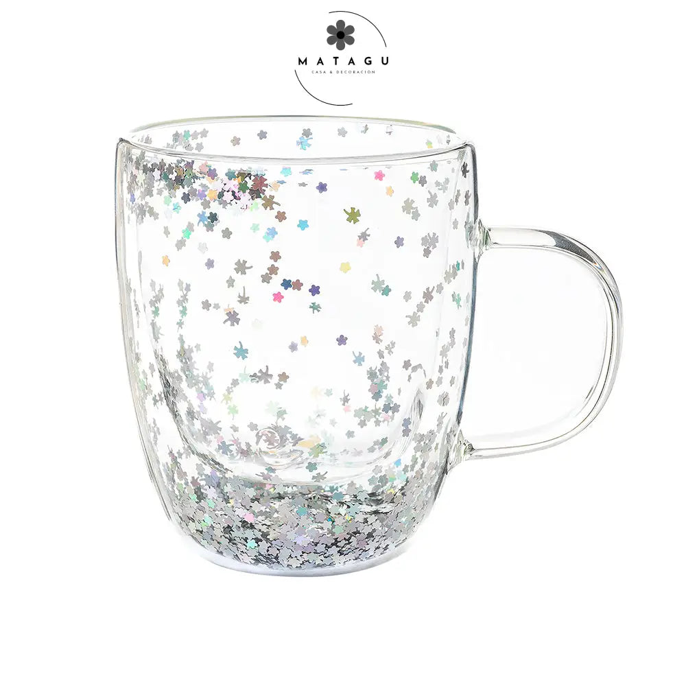 Tazas De Vidrio Para Té O Café Diseño Estrella Plateada Tazas El Te
