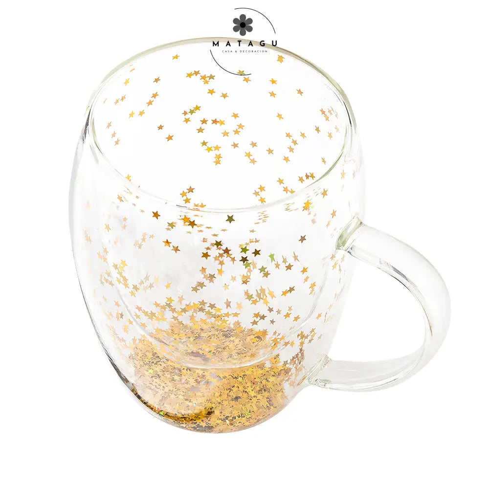 Tazas De Vidrio Para Té O Café Diseño Estrellas Doradas Tazas El Te