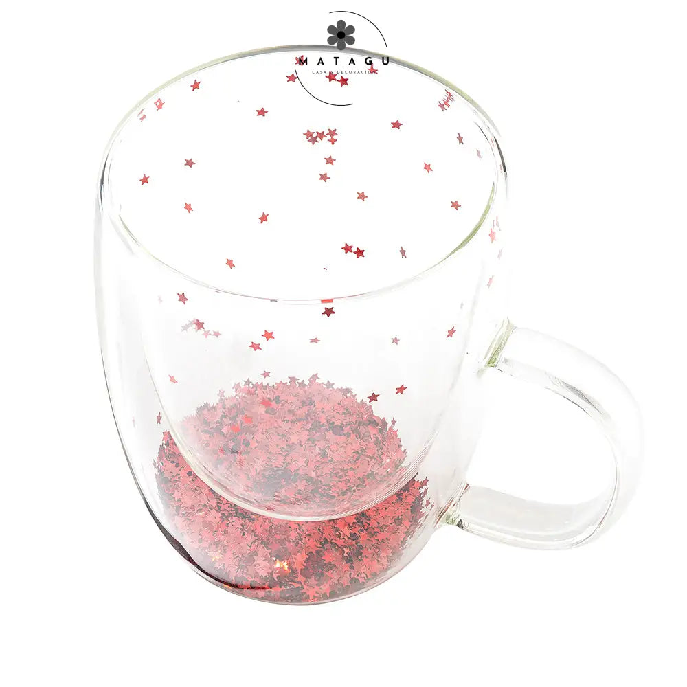 Tazas De Vidrio Para Té O Café Diseño Estrellas Rojas Tazas El Te